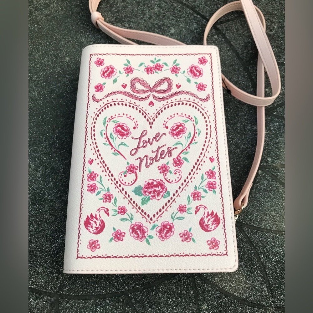 NWT~ Book Theme Embroidered Crossbody Purse/Clutch.